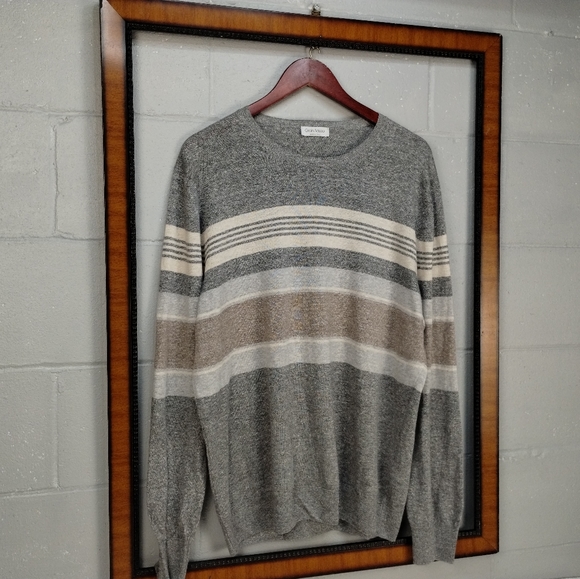 Gran Sasso linen blend long sleeve sweater size 54 Made In Italy - Picture 3 of 16